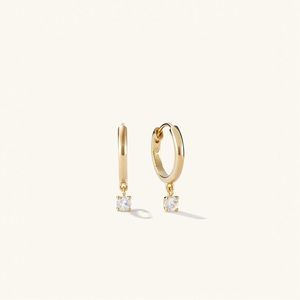 Mejuri Round Topaz Hoops - Gold Vermeil